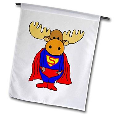 Imagem de 3dRose Fl_322618_1 Bandeira, Lindo Super-herói de alce engraçado com desenho de capa vermelha