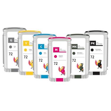 Imagem de GETTPOWER 72 cartuchos de tinta 130 ML: C9403A C9370A C9371A C9372A C9373A C9374A Designjet 72 cartucho de tinta de substituição para HP Designjet T610 T620 T770 T790 T795 T1110 T1122 0 T12 00 T1300