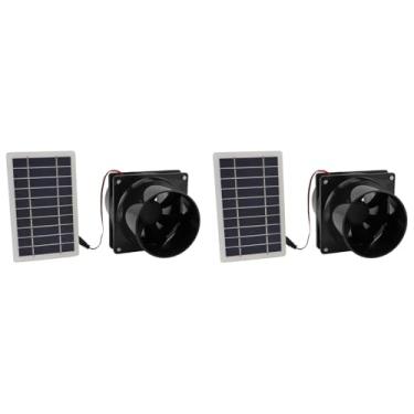 Imagem de Ventilador de Exaustão Movido a Energia Solar de 2 Unidades, Ventilador de Exaustão de Instalação Rápida e Fácil Com Painel Solar Ventilador de Ventilação de Montagem Em Parede