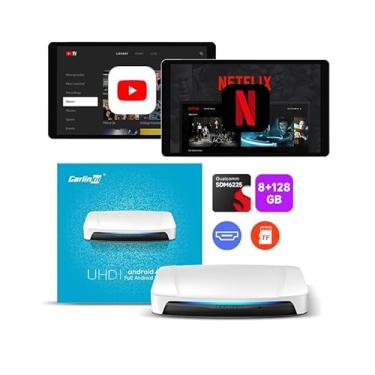 Imagem de Adaptador sem fio Ai Box CarPlay Android 4 em 1 Carlinkit 2024 versão mais recente, sem fio, CarPlay, sistema Android 13.0, saídas de porta HDMI, SM6225 8 núcleos 8 GB + 128 GB (UHD)