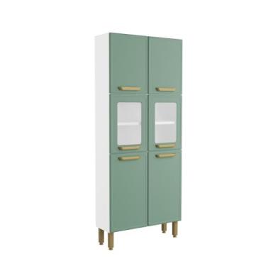 Imagem de Armário de Aço 6 Portas 2 Vidros Verde Bella Bertolini