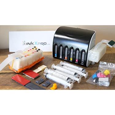 Imagem de INKXPRO Kit de cartucho recarregável CISS com sistema de tinta vazia 312XL com amortecedor de controle de fluxo de tinta para firmware sem chipless instalado impressora EPSON XP-15000