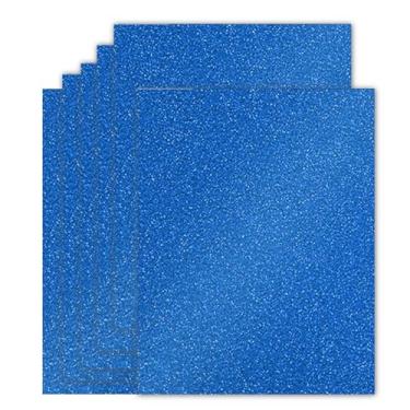 Imagem de 20 folhas de papelão com glitter azul 21 x 28 cm, papel de cartão brilhante premium pesado de 250 g/m² para fazer cartões, artesanato, decoração de festa, material escolar para estudantes (azul)