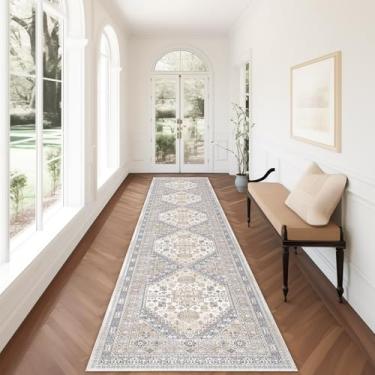 Imagem de Tapete-passadeira 0,7 x 3,6 m zesthome Lavável, tapete de entrada resistente a manchas, tapete ultrafino, antiderrapante para entrada, cozinha, lavanderia, corredor interno (bege, 0,7 x 3,6 m)