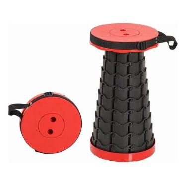 Imagem de Banco Retrátil Portátil Para Camping E Pesca - Alça - musiek, Vermelho