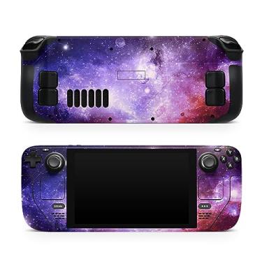 Imagem de TACKY DESIGN Capa Galaxy Skin compatível com Steam Deck Skin, acessórios de deck a vapor roxo estrelas vinil decalque 3 m bonito envoltório completo cobertura de deck a vapor