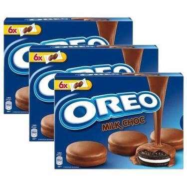 Imagem de kit 3 BISCOITO OREO COM COBERTURA DE CHOCOLATE AO LEITE 246G - MILKA