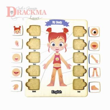Imagem de Partes do corpo humano Menina Português ou Inglês. - Drackma