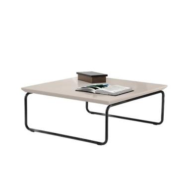 Imagem de Mesa de Centro Kairos 70x70 Pé Preto Bisart Decor - Larflex, Laca Off 
