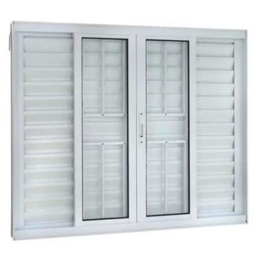 Imagem de Veneziana Com Grade 6 Folhas L25 - Prover Esquadrias, 120x150, Branco