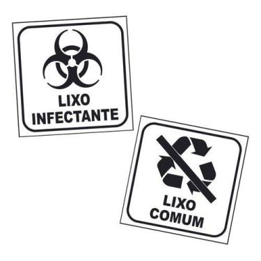 Imagem de Adesivos P/ Lixeiras Lixo Infectante E Comum Vinil 12x12cm - Royal Pri