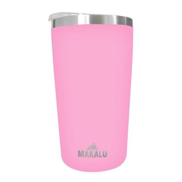 Imagem de Copo Térmico Aço Inox 420ML Rosa p/ Água Cerveja Café - Quente e Frio - Unica Unico