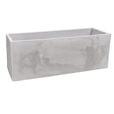 Imagem de Vaso De Plantas Cachepot Polietileno Floreira 67cm Jardineira Flat Decoração (Cimento Queimado)