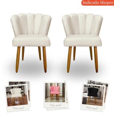 Imagem de Kit 2 Cadeiras Decorativas Pétala Para Mesa de Jantar, Cadeira para Pe
