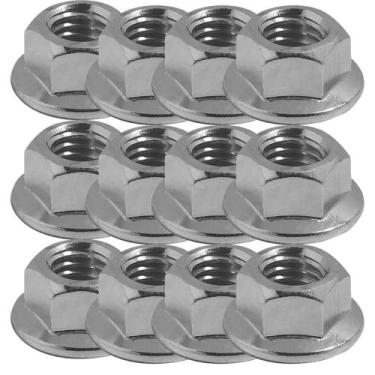 Imagem de Porca M10 sextavada com flange (12 unidades) chave 14mm - EX311
