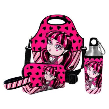 Imagem de Kit Escolar Infantil Lancheira Térmica + Necessaire Plus + Squeeze de Alumínio – ISOPRENE – Me-Unissex