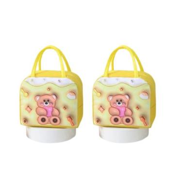 Imagem de Kit 2 Lancheira Escolar Iguais De Desenho Animado Infantil Bolsa Portá