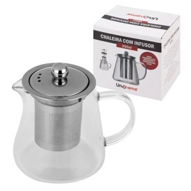 Imagem de Chaleira Com Infusor 550ml Chá Requinte Aço Inox E Vidro - Kadê