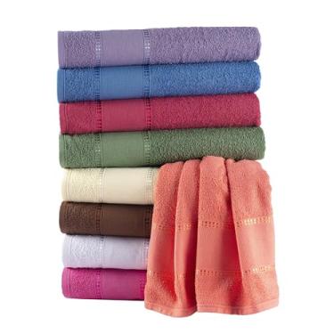 Imagem de Kit 05 Toalhas de Banho para Bordar Ponto Cruz Cores Sortidas Algodão