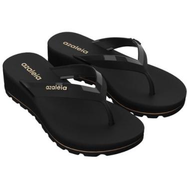 Imagem de Tamanco Feminino Plataforma Salto Médio Anabela Azaleia Fabi, Preto, 3