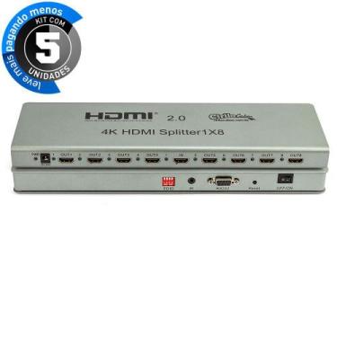 Imagem de Kit 5 com Splitter 2.0 HDMI 1x8 4k - CIRILO CABOS, UNICA, UNICA