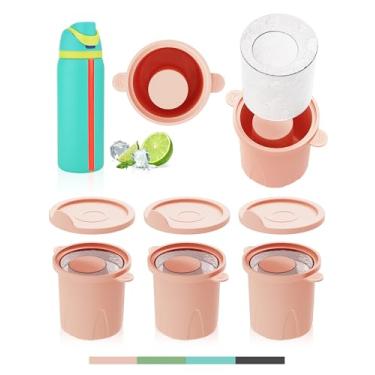 Imagem de Moldes de gelo para Owala 680.4-1,134 g, conjunto de 3, silicone macio de grau alimentício, sem resíduo branco, fácil de liberar, colocação de canudo compatível com Owala FreeSip, mantém as bebidas