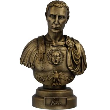 Imagem de Estátua Busto Júlio César Romano - Julius Caesar Imperador de Roma (Cor Ouro Velho)