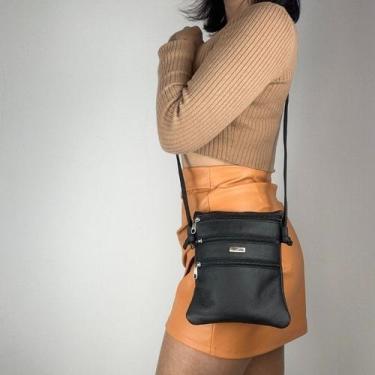 Imagem de Bolsa recuo em couro legítimo b.1071, Preto