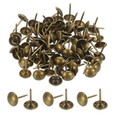 Imagem de PATIKIL 100 peças de tachinhas de estofamento 1,6 cm x 7/40.6 cm diâmetro da cabeça vintage pinos de unhas de polegar cabeça redonda pino de metal para decoração de sofá de móveis faça você mesmo