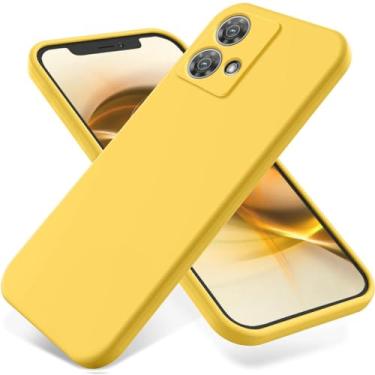Imagem de DAMONDY Capa para celular Motorola Edge 40 Neo, Moto Edge 40 Neo, borracha de gel de silicone macio, fina, macia, proteção total para Motorola Edge 40 Neo - Amarelo