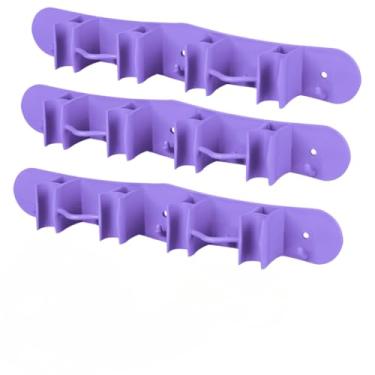 Imagem de Kit 3 Porta Vassoura Rodo Pá Suporte de Parede Resistente Plástico Bucha Parafuso(LILÁS)