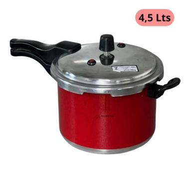 Imagem de Panela de pressão Tampa Fechamento Externo 4,5 litros Vermelha - ALUMD