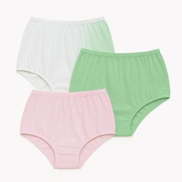 Imagem de 6 Calcinhas Plus Size Luminate 0162 Rosa Branco Verde, 42, Sortidos