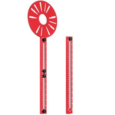 Imagem de MorningRo Suporte de ranhura de fresagem 4 em 1, liga de alumínio, gabarito de corte circular, guia de corte, circular, ajustável, ferragens, gabarito multifuncional, adequado para marcenaria