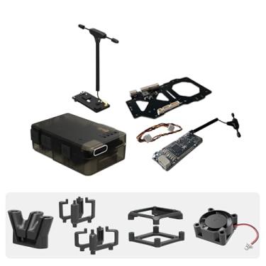 Imagem de Kit de montagem de suspensão de câmera FPV C-20T com transmissor e receptor de rastreamento de cabeça FPV, ventilador de resfriamento, suporte de antena compatível com DJI O3, avatar de caracol, link