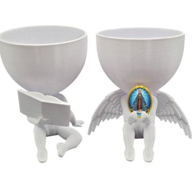 Imagem de Kit Decoração Nossa Senhorada Aparecida Anjinho Lendo Biblia - Point d