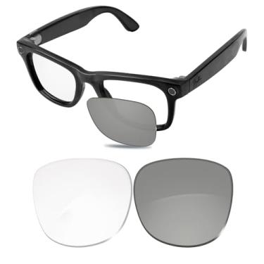 Imagem de Glintbay Lentes de óculos de sol de substituição totalmente precisas para lentes transparentes fotocromáticas Ray-Ban RW4008 Meta Series Classic Square Optics