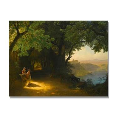 Imagem de Lev Lagorio Prints. Pintura de arte de parede paisagem marítima. Pôster de reprodução de impressões em tela de paisagem para decoração de casa. (paisagem do lago). 70 x 90 cm - 27,6 x 35,4 pol sem