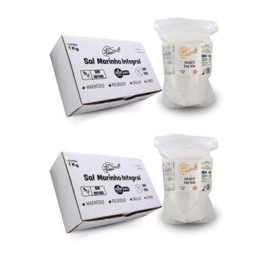 Imagem de Sal Marinho Integral Sem Iodo 100% Natural Moído 1kg 2 Unid. - Salt