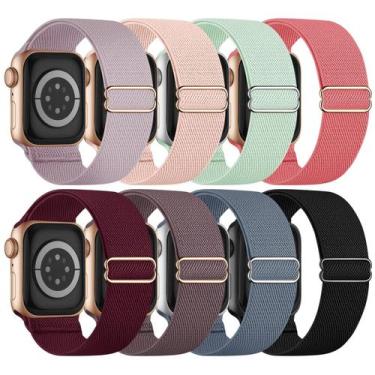 Imagem de Pulseiras Apple Watch Knossen Stretchy Solo Loop, pacote com 8 unidade