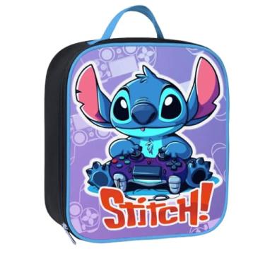 Imagem de Bolsa Lancheira Térmica Infantil Escolar Masculino Feminino Reforçada Juvenil Grande (Stitch Menino)