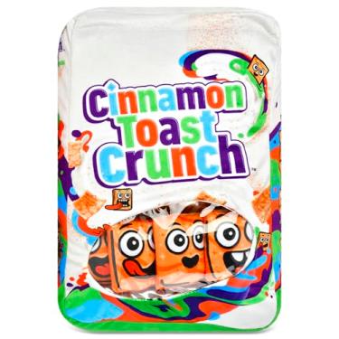 Imagem de iscream Conjunto de travesseiros Cinnamon Toast Crunch Cereal 35,5 cm x 25,4 cm com 4 mini travesseiros de cereais de pelúcia