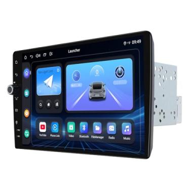 Imagem de JOYING Rádio duplo Din estéreo automotivo de 10,1 polegadas com Apple Carplay e Android auto, unidade de cabeça Android 13 8 GB + 128 GB com botão de volume, link espelhado, saída HDMI, AM/FM