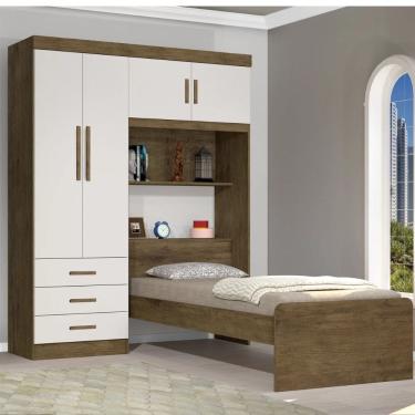 Imagem de Guarda Roupa Solteiro 4 Portas 3 Gavetas Cancun JeA Móveis
