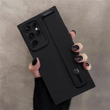 Imagem de Capa de silicone com suporte para pulseira S24ultra S 24 23 22 para Samsung Galaxy S24 S23 S22 S21 Plus Ultra, WD Preto, para Samsung A15 5G