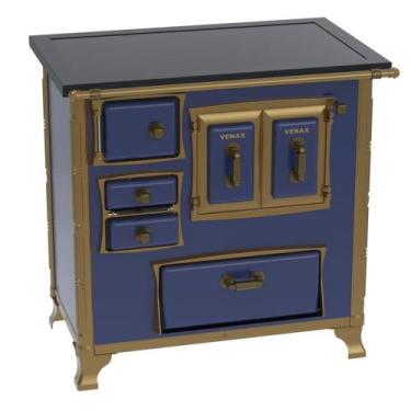 Imagem de Fogao a Lenha Venax GII n 1 Renaissance Premium Azul, SAIDA DIREITA