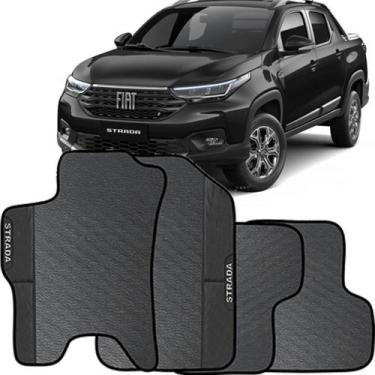 Imagem de Lindo jogo tapete carro automotivo preto fiat strada nova 2019 a 2023 