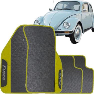 Imagem de Lindo jogo tapete 4 peças carro automotivo  na cor amarelo volkswagen 