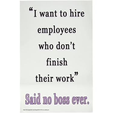 Imagem de Youth Change Workshops, Pôster engraçado de sala de aula ensina estudantes a terminar seu trabalho (pôster #323)