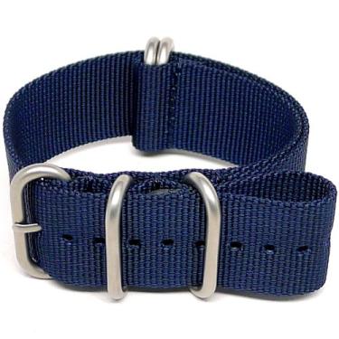 Imagem de Da Luca Pulseira de relógio militar de nylon balístico - azul-marinho (fivela fosca): 26 mm